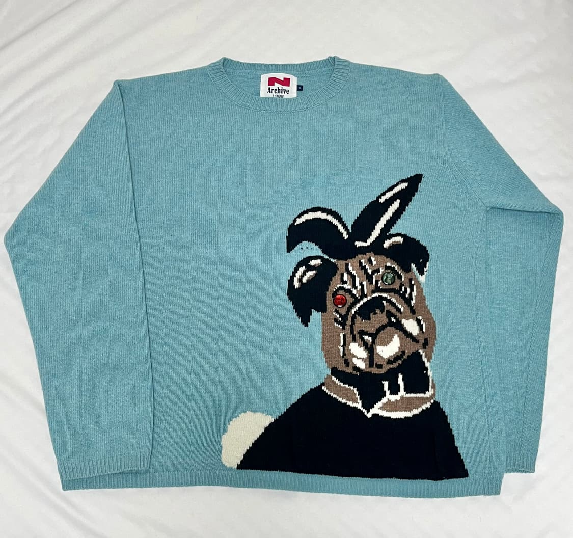 [COLLECTION LINE] 플레이 도그 오버핏 자카드 니트 풀오버 상품이미지2