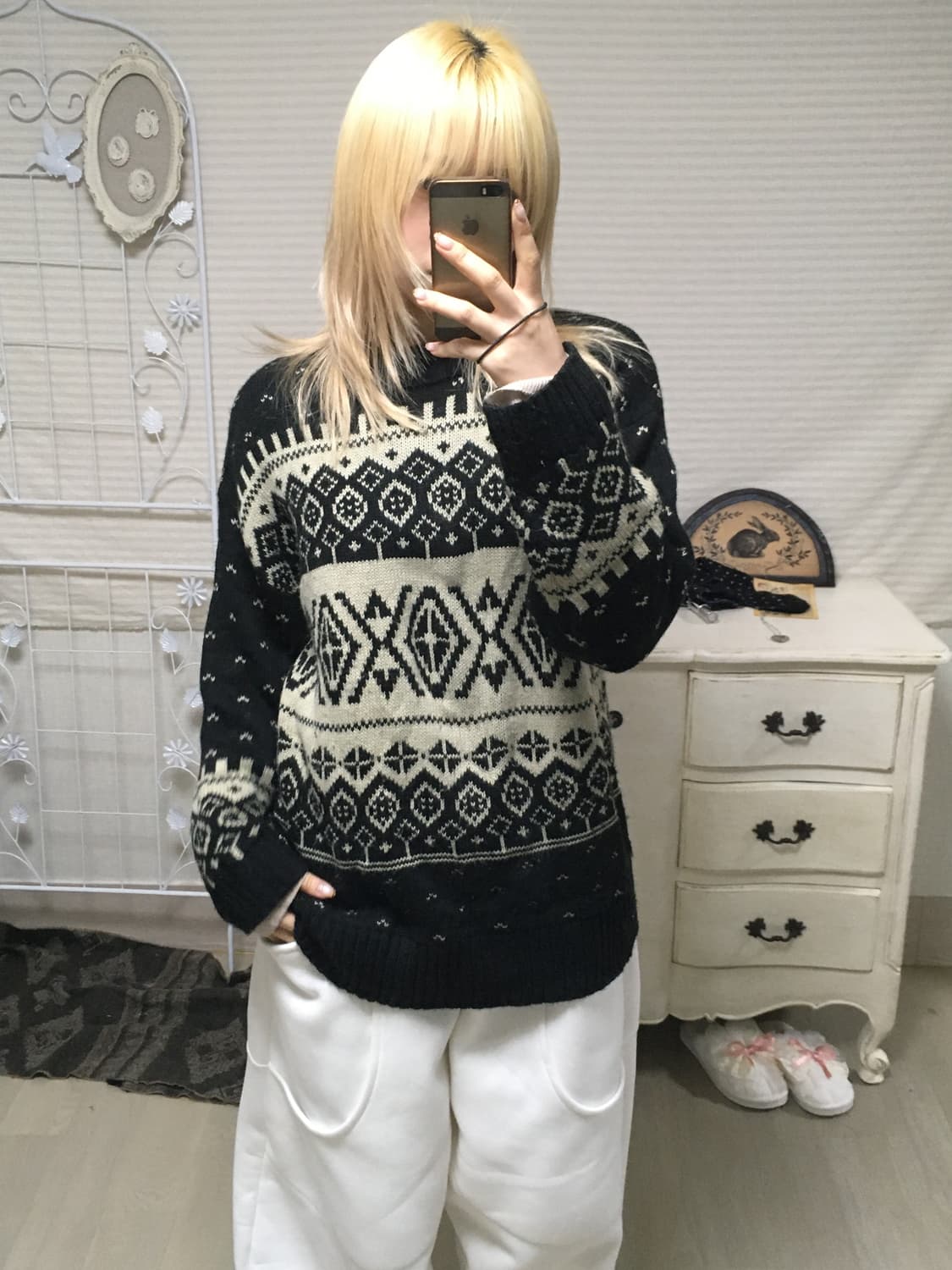 jpn vintage 사만사 모스투 노르딕 니트 상품이미지1