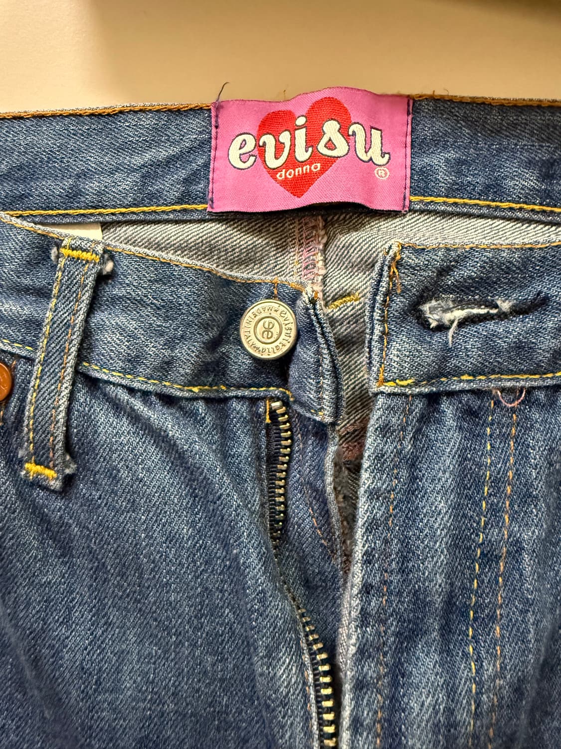 에비수 evisu donna 핑크 빅로고 셀비지 데님팬츠 청바지 Wome 상품이미지3