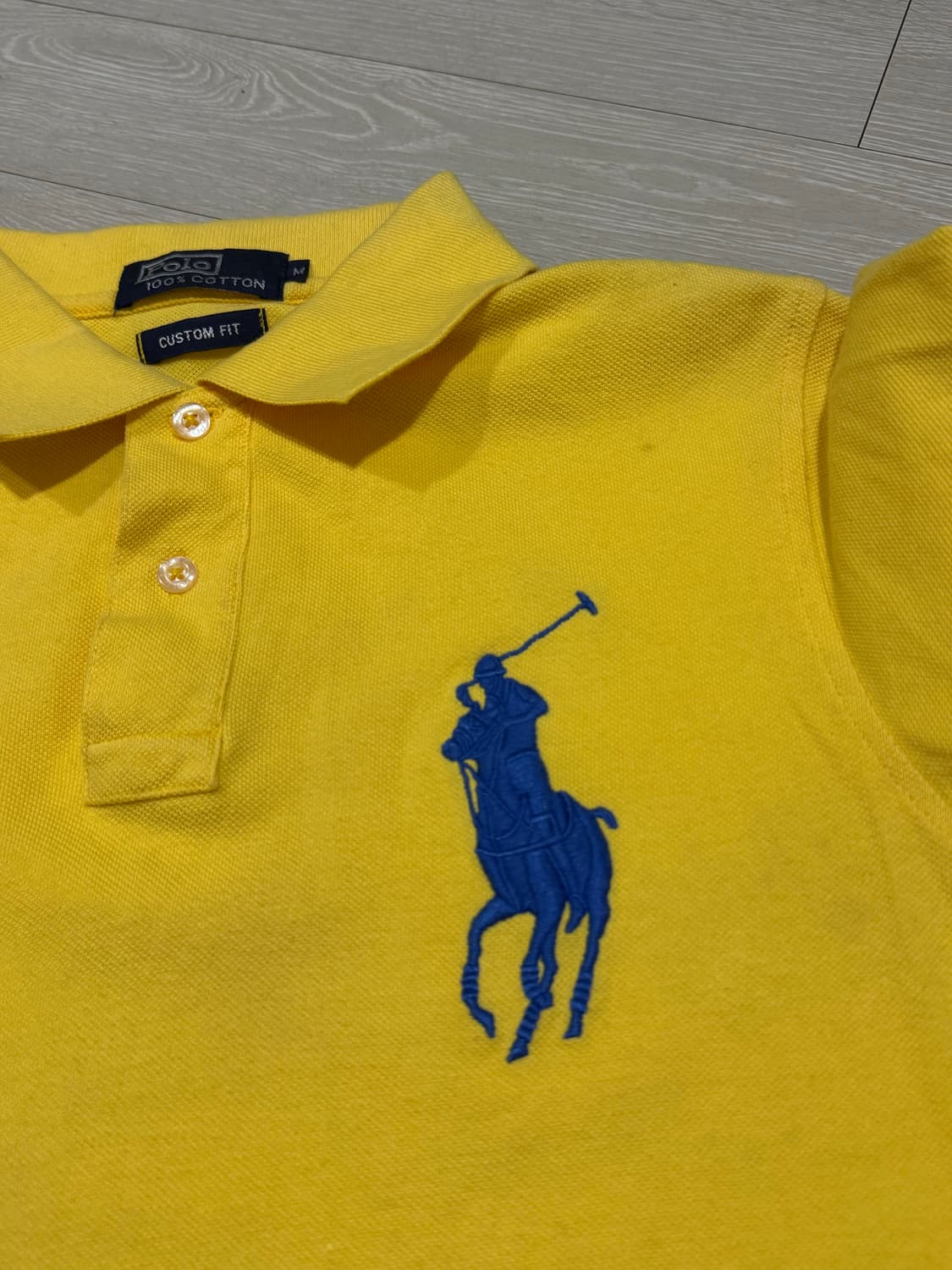 폴로 랄프로렌  머스타드 색상 빅포니 카라 반팔티  상품이미지4