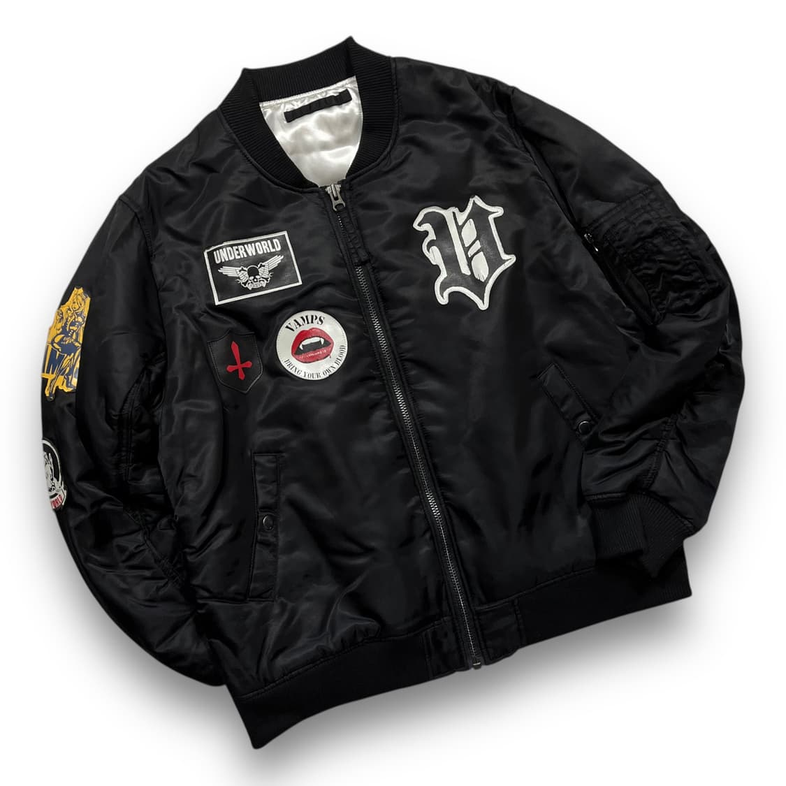 UNDERWORLD Skull Patch Bomber Jacket 상품이미지1