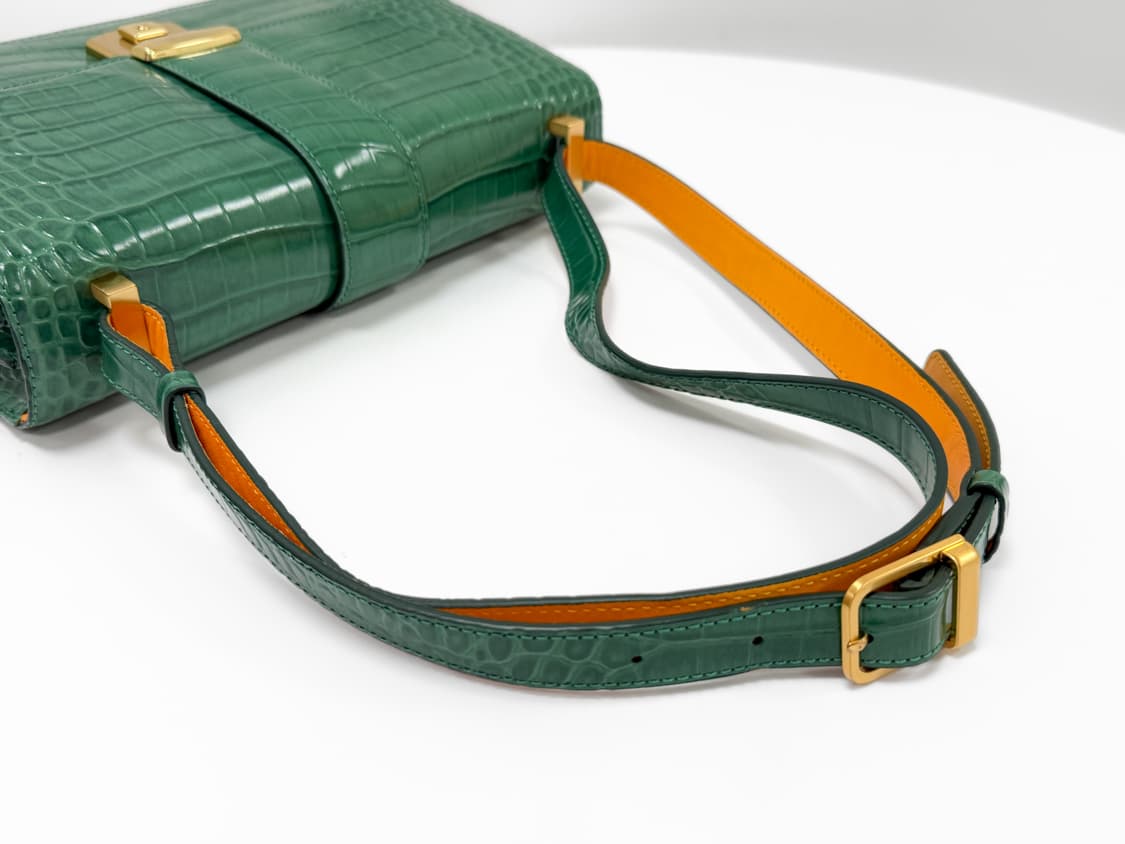 르슈아 드 주이 크로커다일 패턴 레더 숄더백 상품이미지4