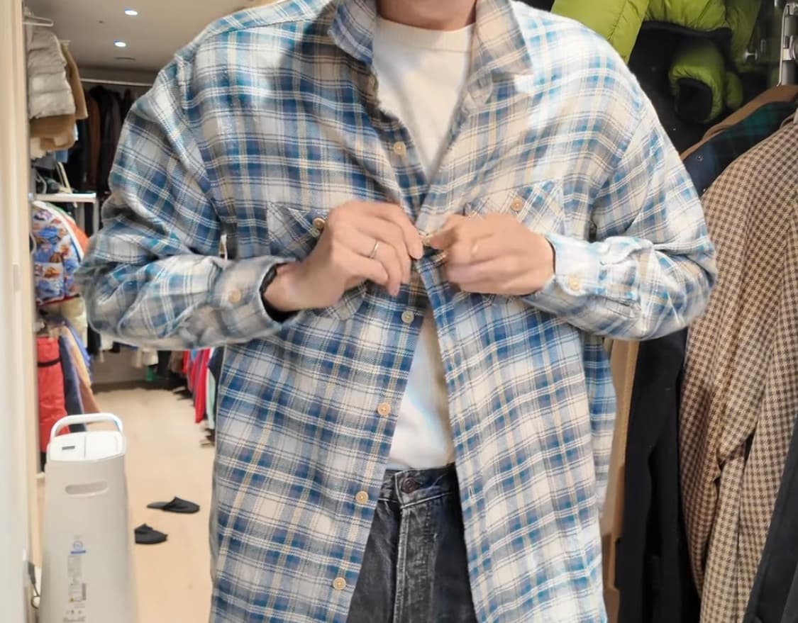 카키스 adsum Trucker Plaid Shirt L 상품이미지3