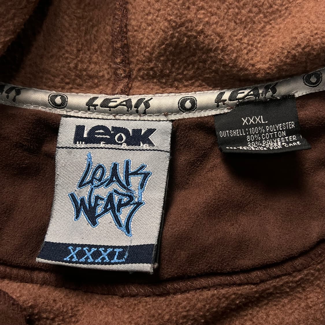 리크웨어 멀티패치 스웨이드 후드 자켓 브라운 XXXL 상품이미지3