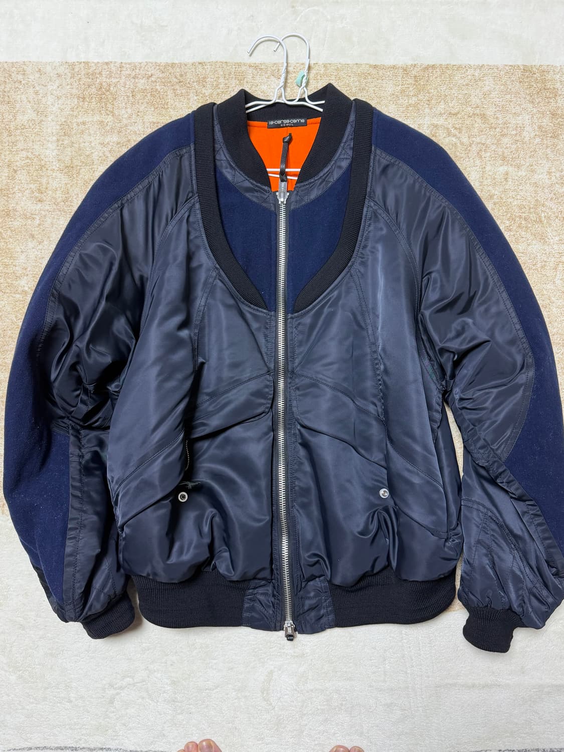 [46]타카히로미야시타 더 솔로이스트 14AW 이중봄버 네이비 상품이미지1