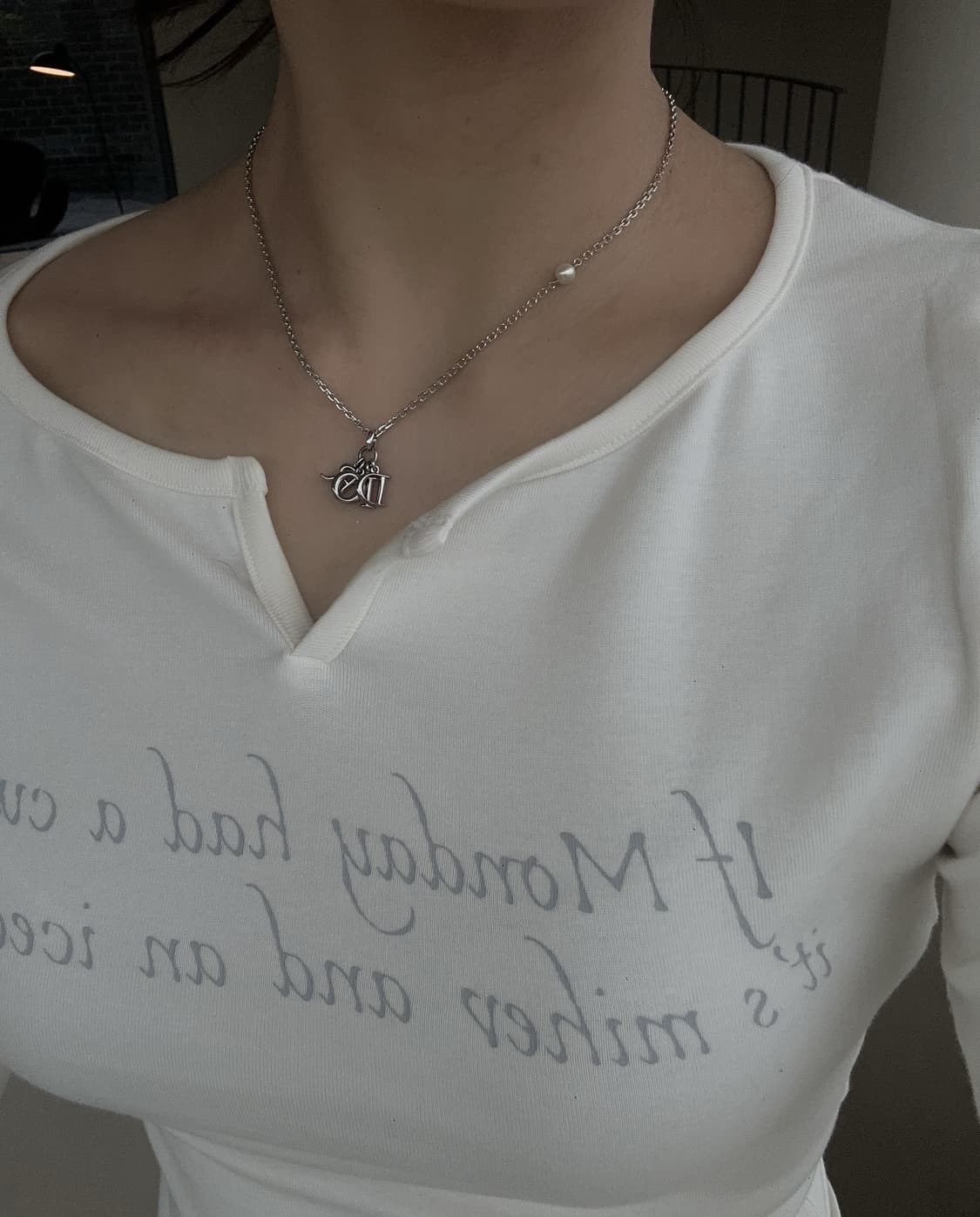 [DIOR] 정품 디올 진주 에르메스 레볼루션 실버 목걸이 상품이미지9