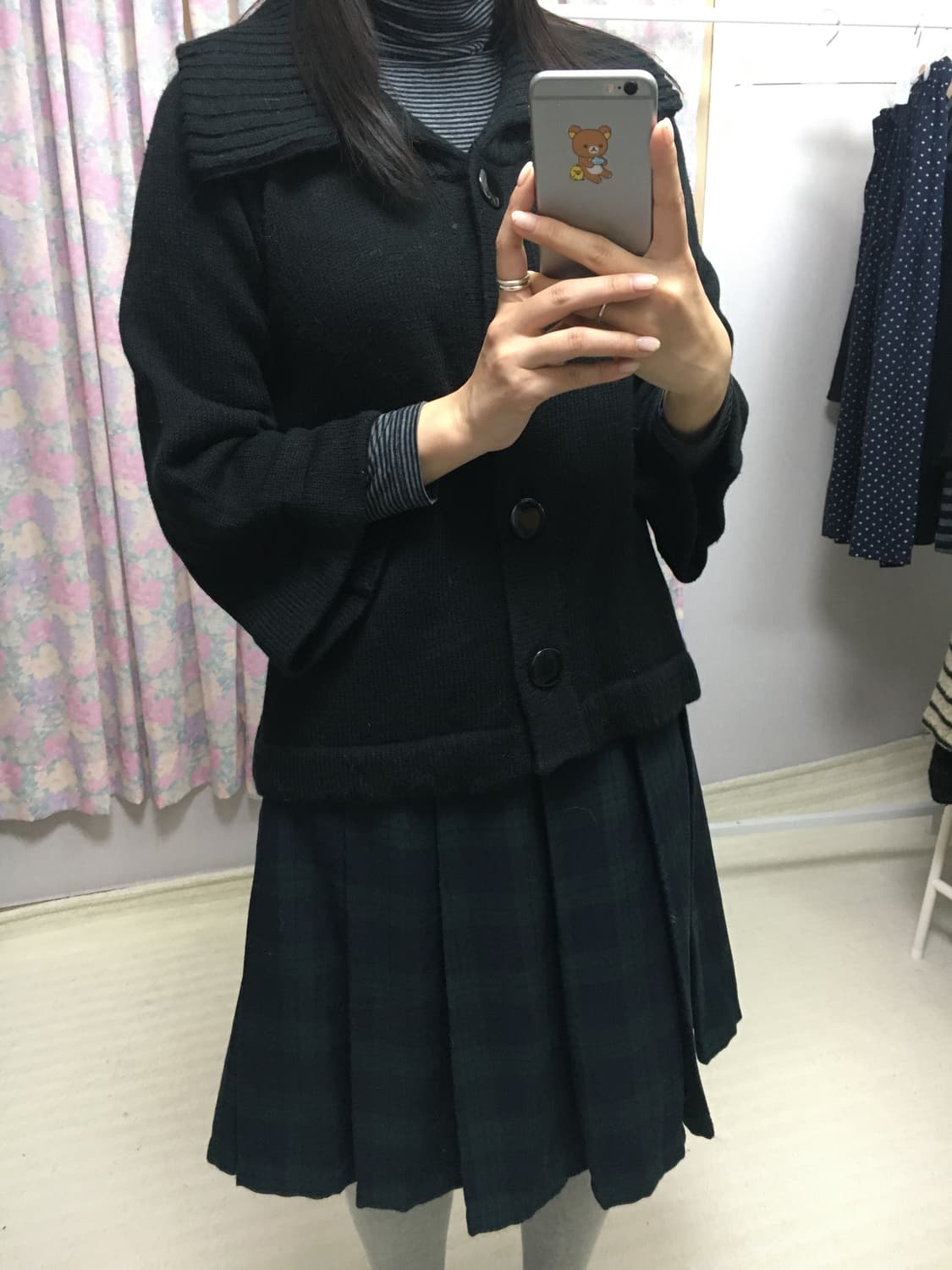 블랙 카라 가디건 상품이미지4