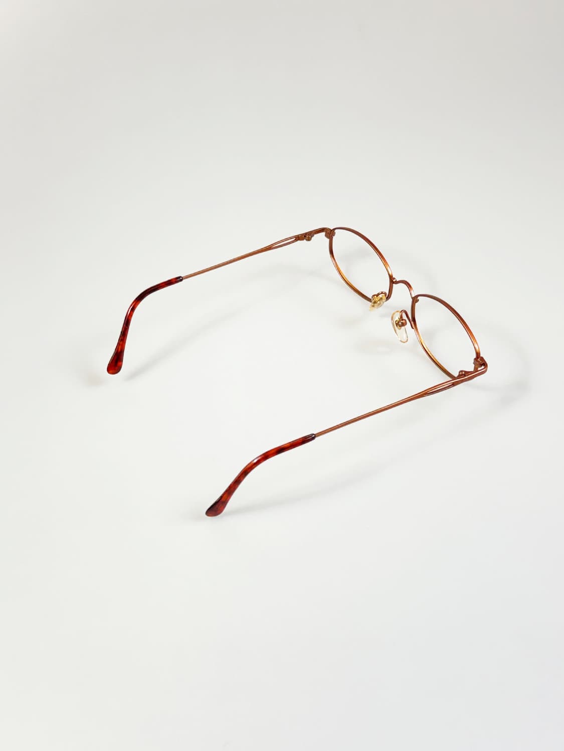 90s OTIC 브론즈 브라운 슬림 오벌 메탈 빈티지 안경 상품이미지4
