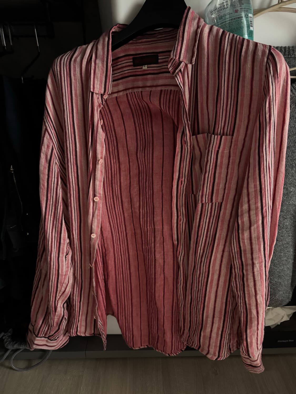 투빌더스하우스 레드스트라이프셔츠 라지 상품이미지1