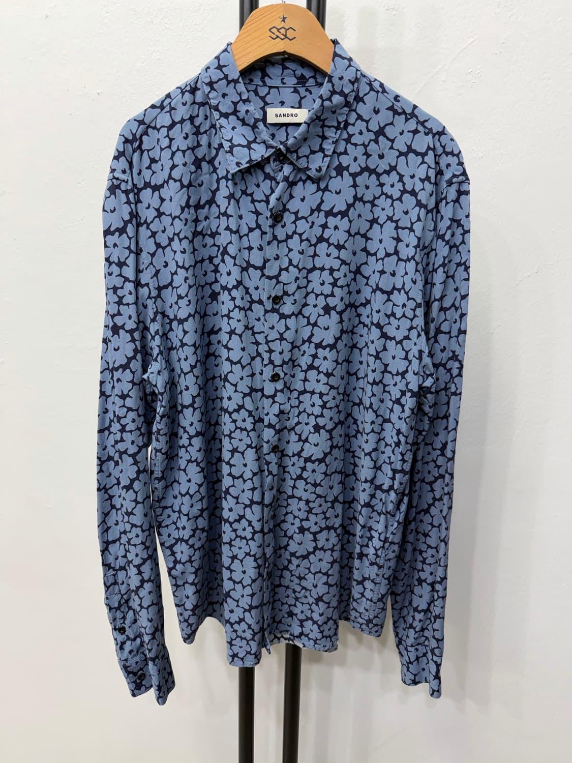 정품) 산드로옴므 신형 플라워 패턴 셔츠 남방 L 상품이미지1