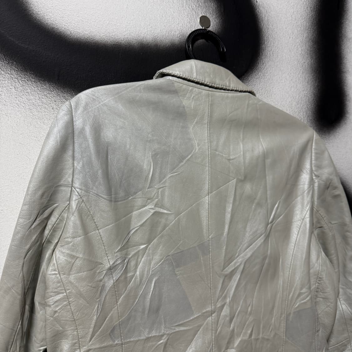 VTG 빈티지 100%쉽스킨 스티치 디테일 실버 양가죽 싱글 자켓 상품이미지6