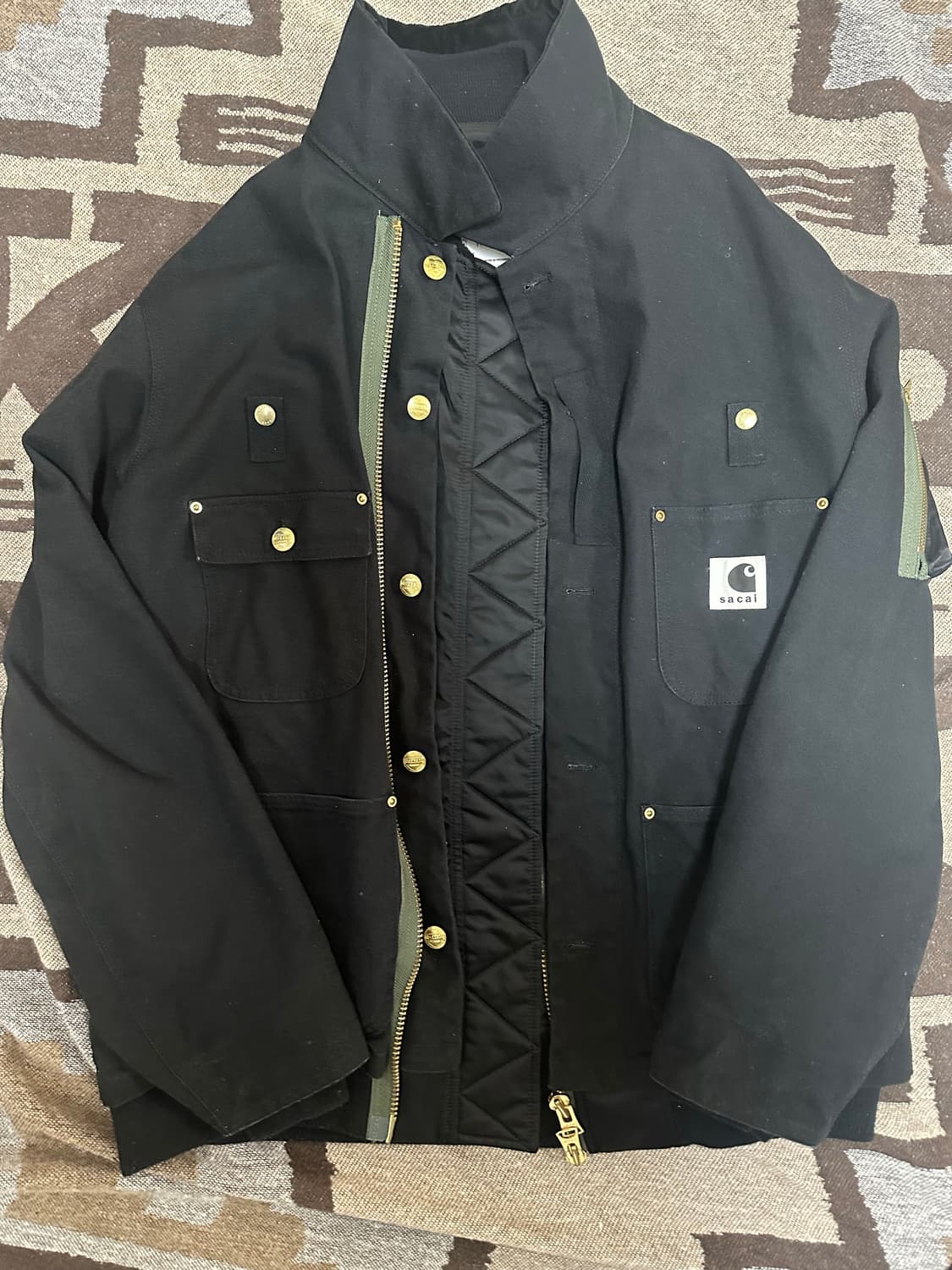 사카이 칼하트 23aw ma-1 자켓 블랙 3사이즈 상품이미지1