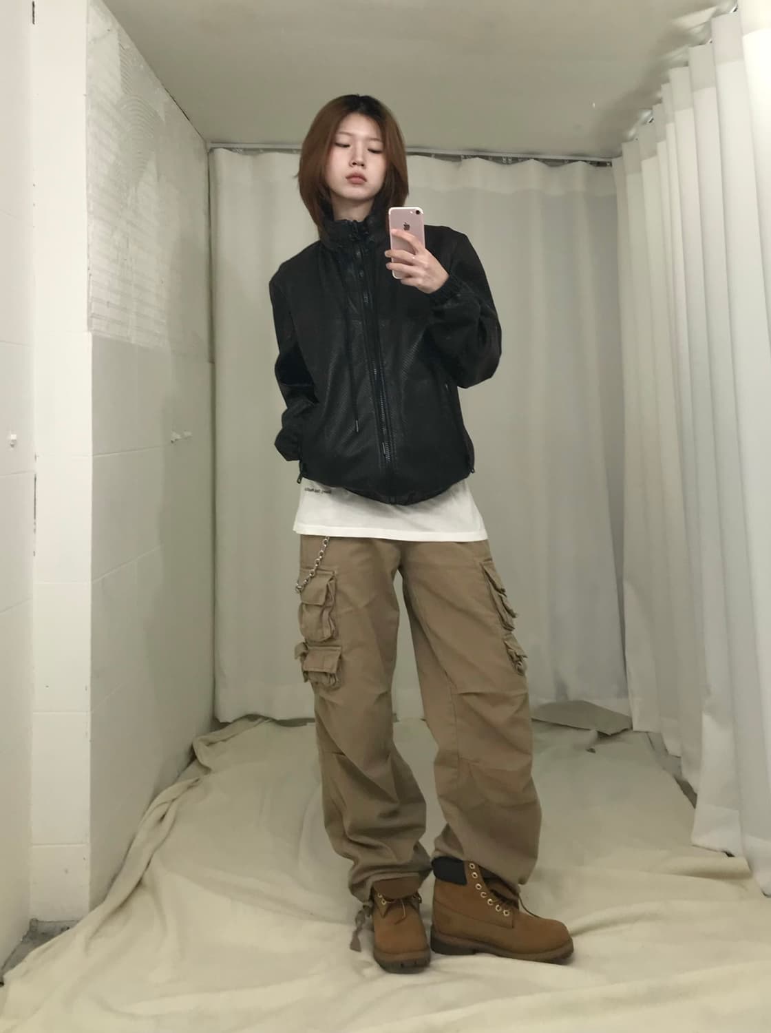 디젤 레더 후드 집업 자켓 상품이미지3