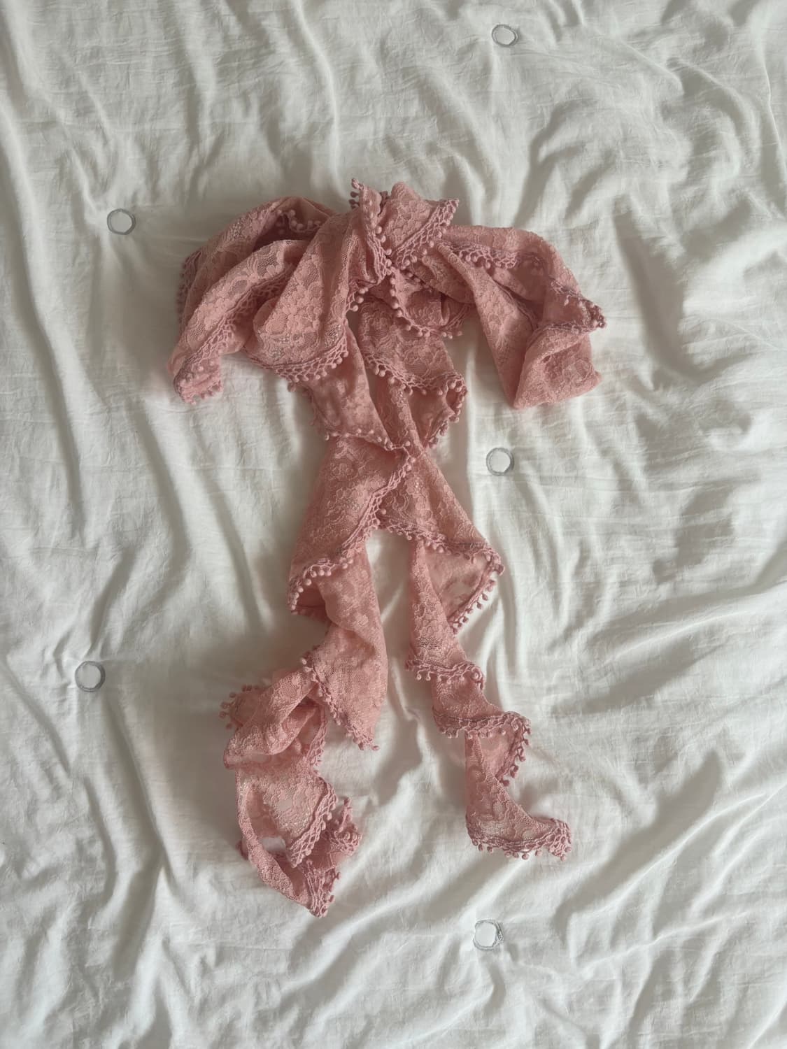 빈티지 핑크 레이스 스카프 상품이미지1