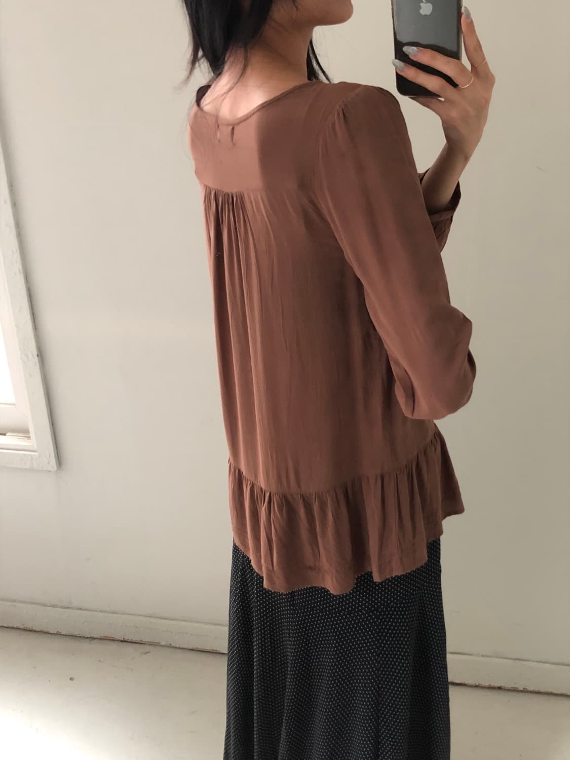 일본빈티지 브라운 블라우스  상품이미지3