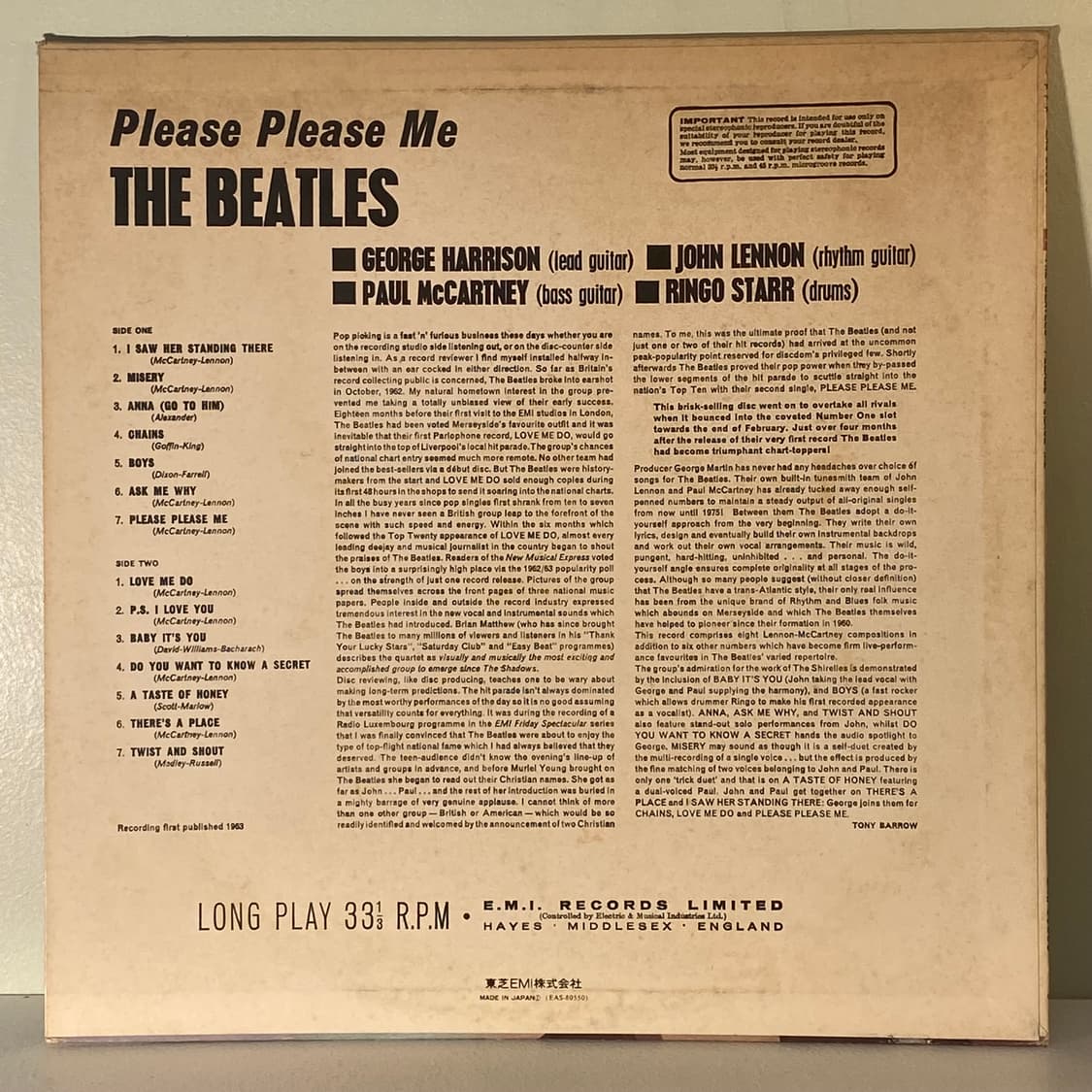 (수입중고LP-팝록) The Beatles -Please Please M 상품이미지2