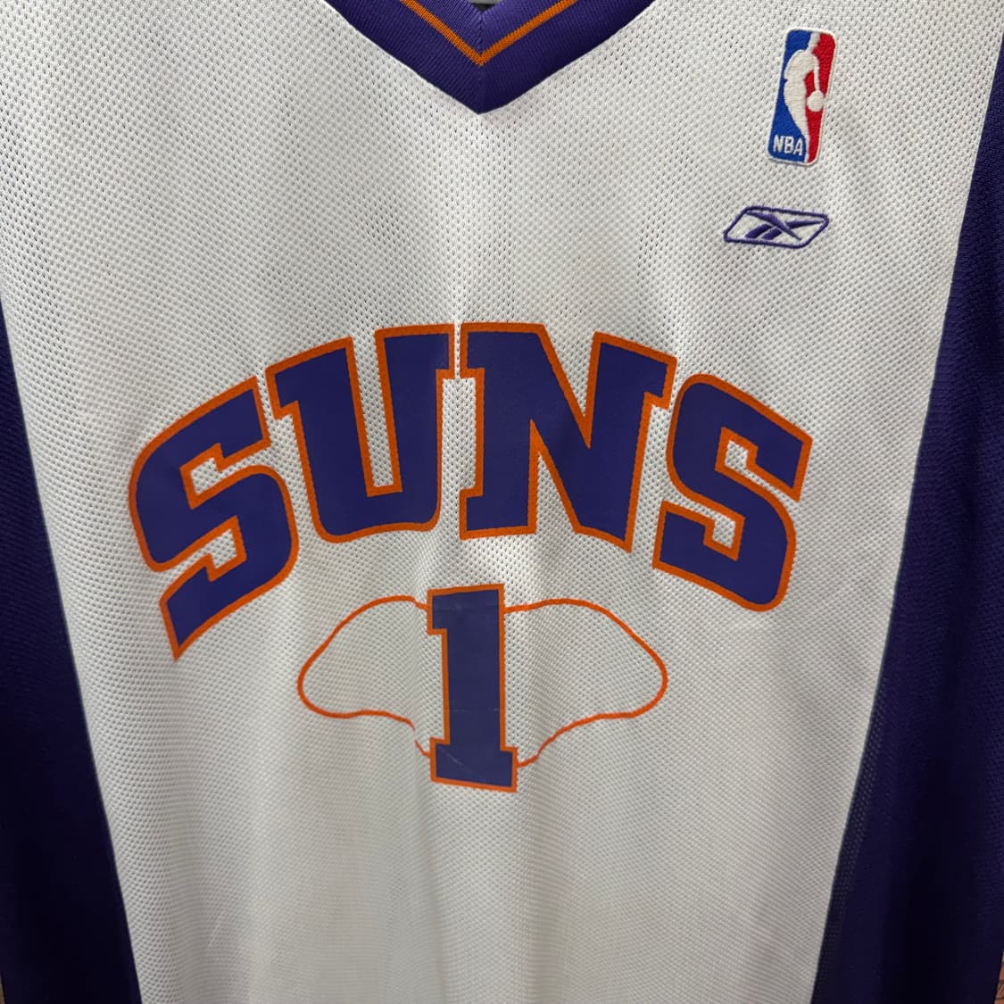 00s 리복 X NBA 피닉스 선즈 스윙맨 나시 저지 화이트 상품이미지5