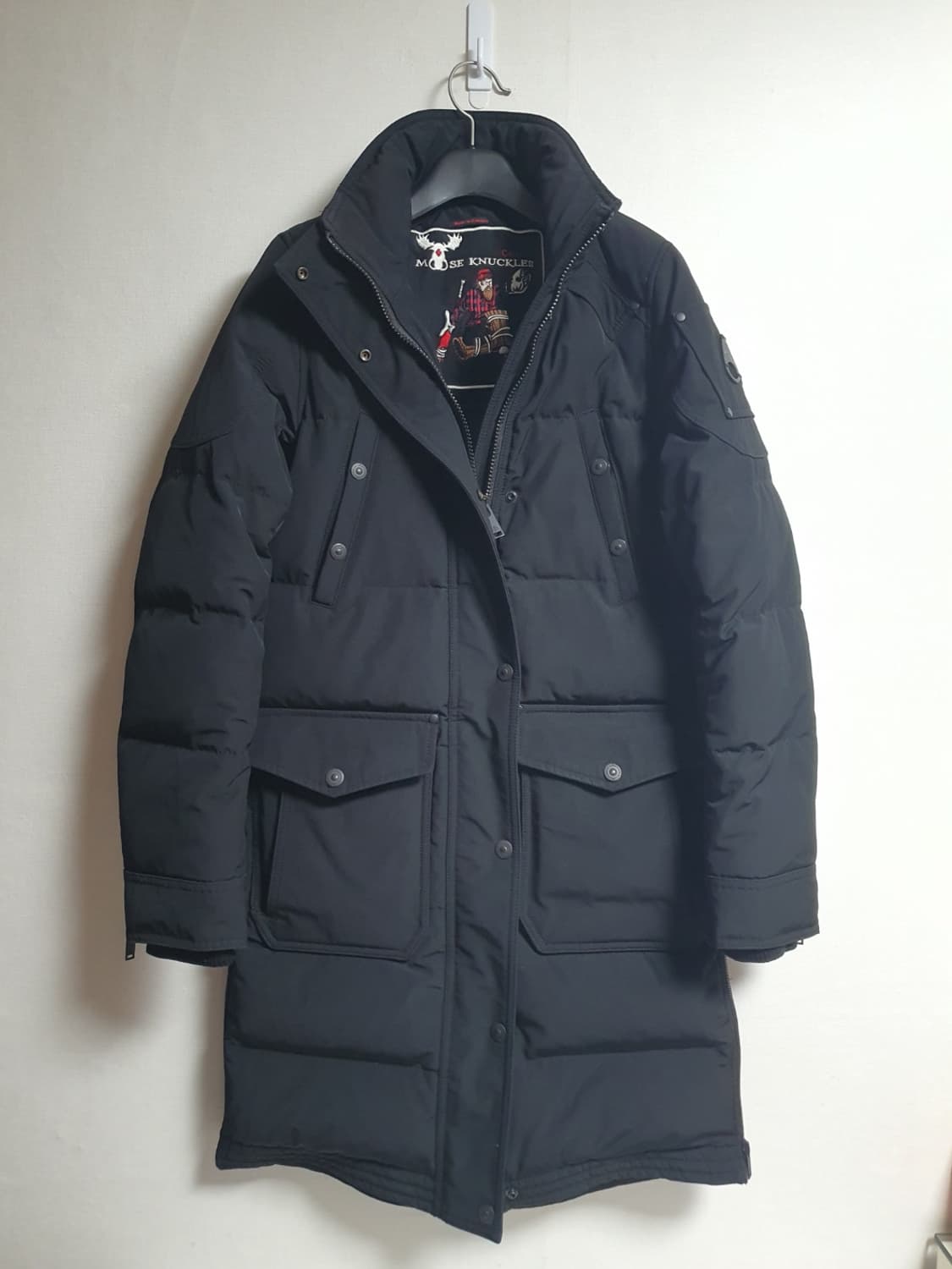 무스너클 블랙 롱패딩 구스다운 패딩 XS / 후드X 상품이미지2