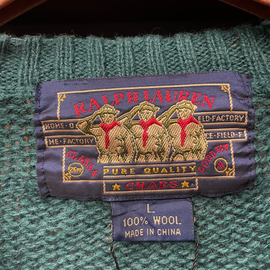 90s 폴로 랄프로렌 챕스 패턴 헤비 울 니트 스웨터 상품이미지7