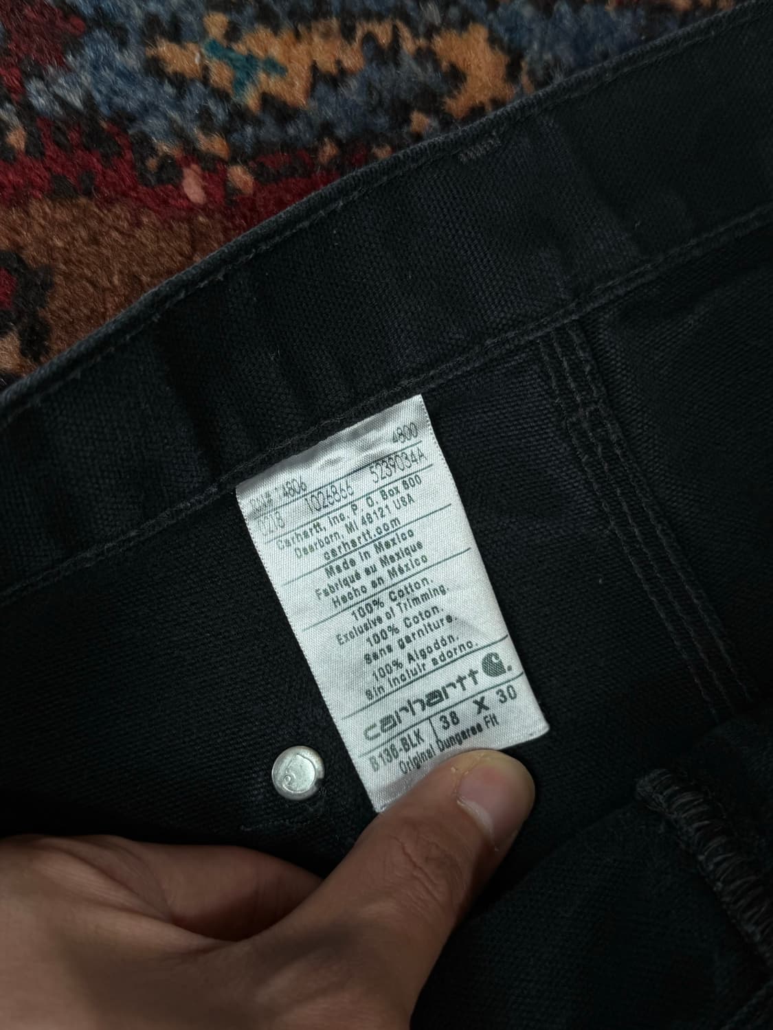 OG 칼하트 B136 더블니 팬츠 칼하트 썩블니 블랙 상품이미지9