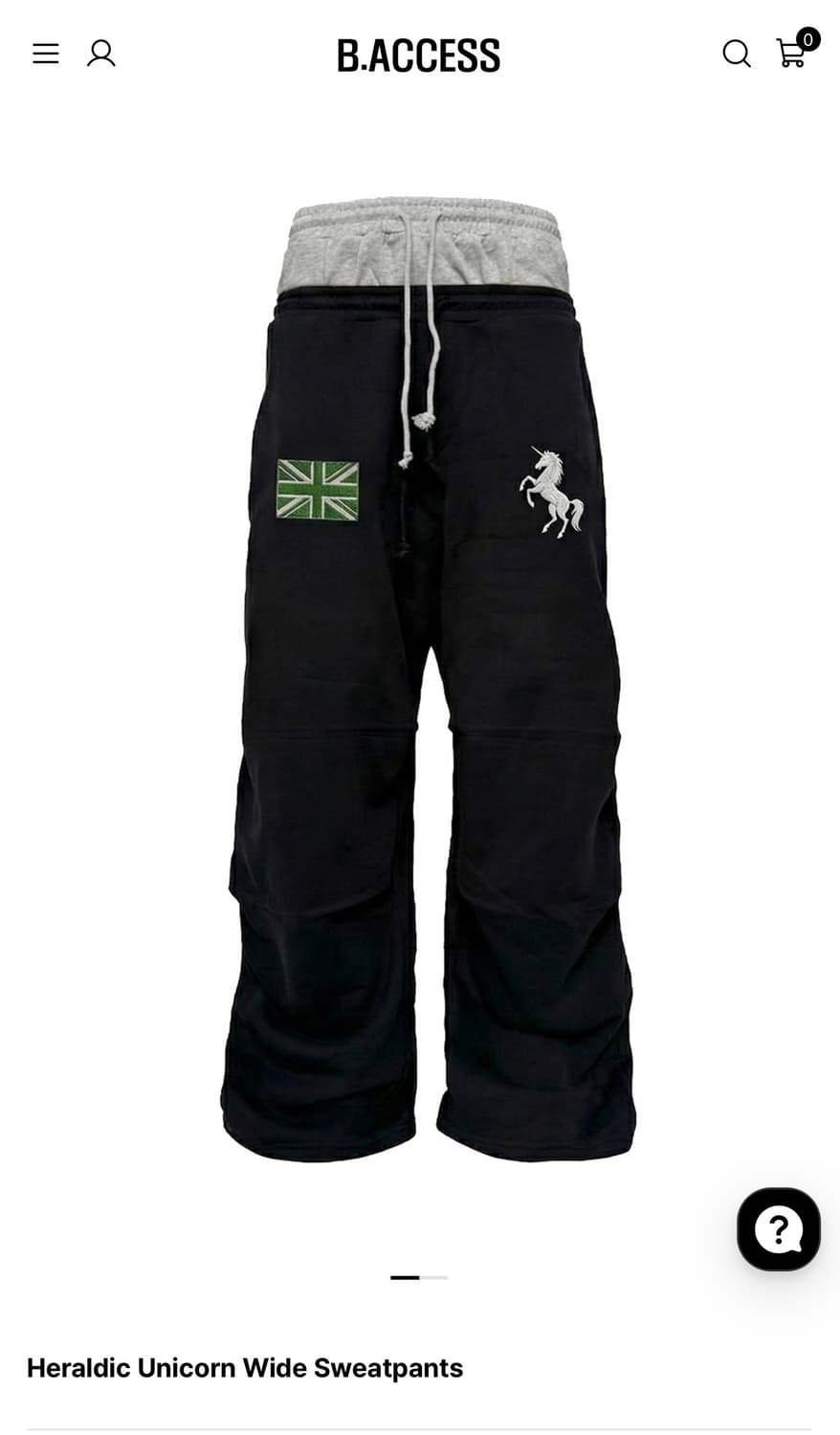 비액세스 스웻팬츠 HeraldicUnicorn WideSweatpants 상품이미지1