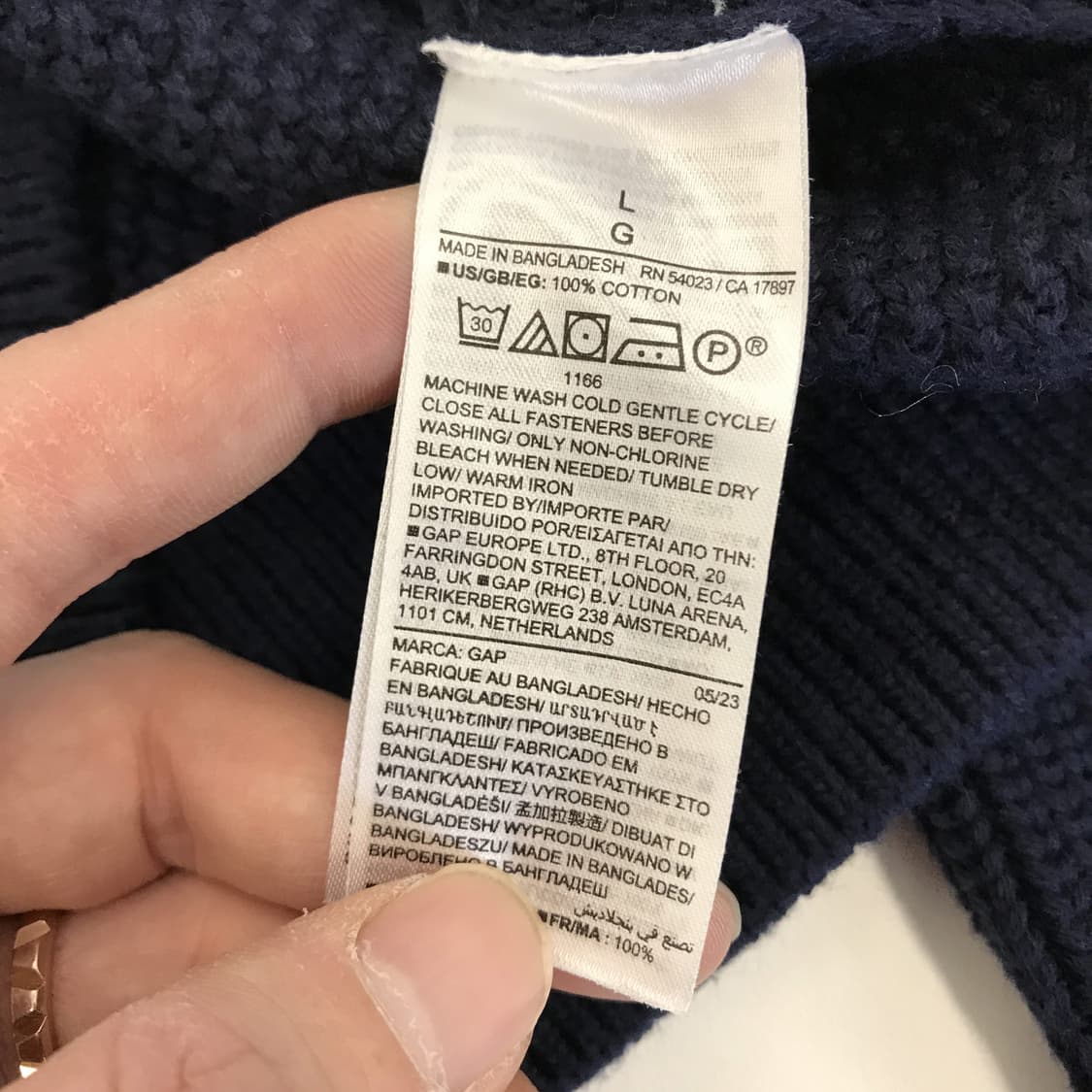 GAP 갭 케이블 니트가디건 네이비 [L] 상품이미지5