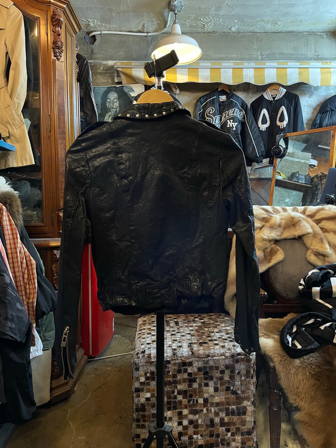 YOULAH 램스킨 바이커 자켓 블랙 상품이미지6