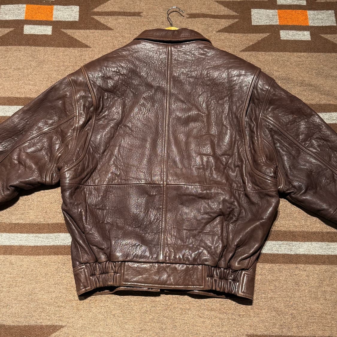 JR 빈티지 헤비 양가죽 A-2 레더 자켓 L 105 봄버 브라운 상품이미지8