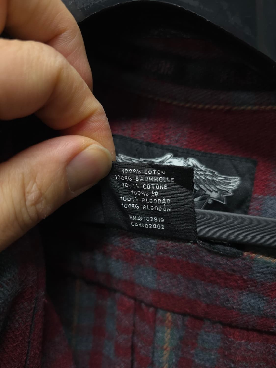 할리데이비슨 여성 정통 체크 플란넬 빈티지셔츠 (레드/그레이, S사이즈) 상품이미지8