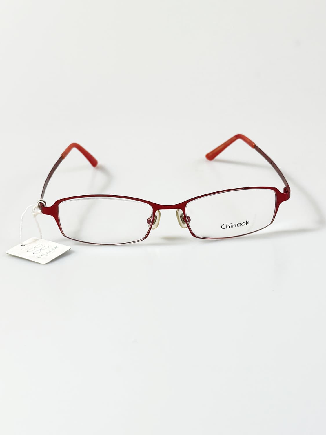 CHINOOK 레드 메탈 슬림 스퀘어 빈티지 안경 상품이미지2