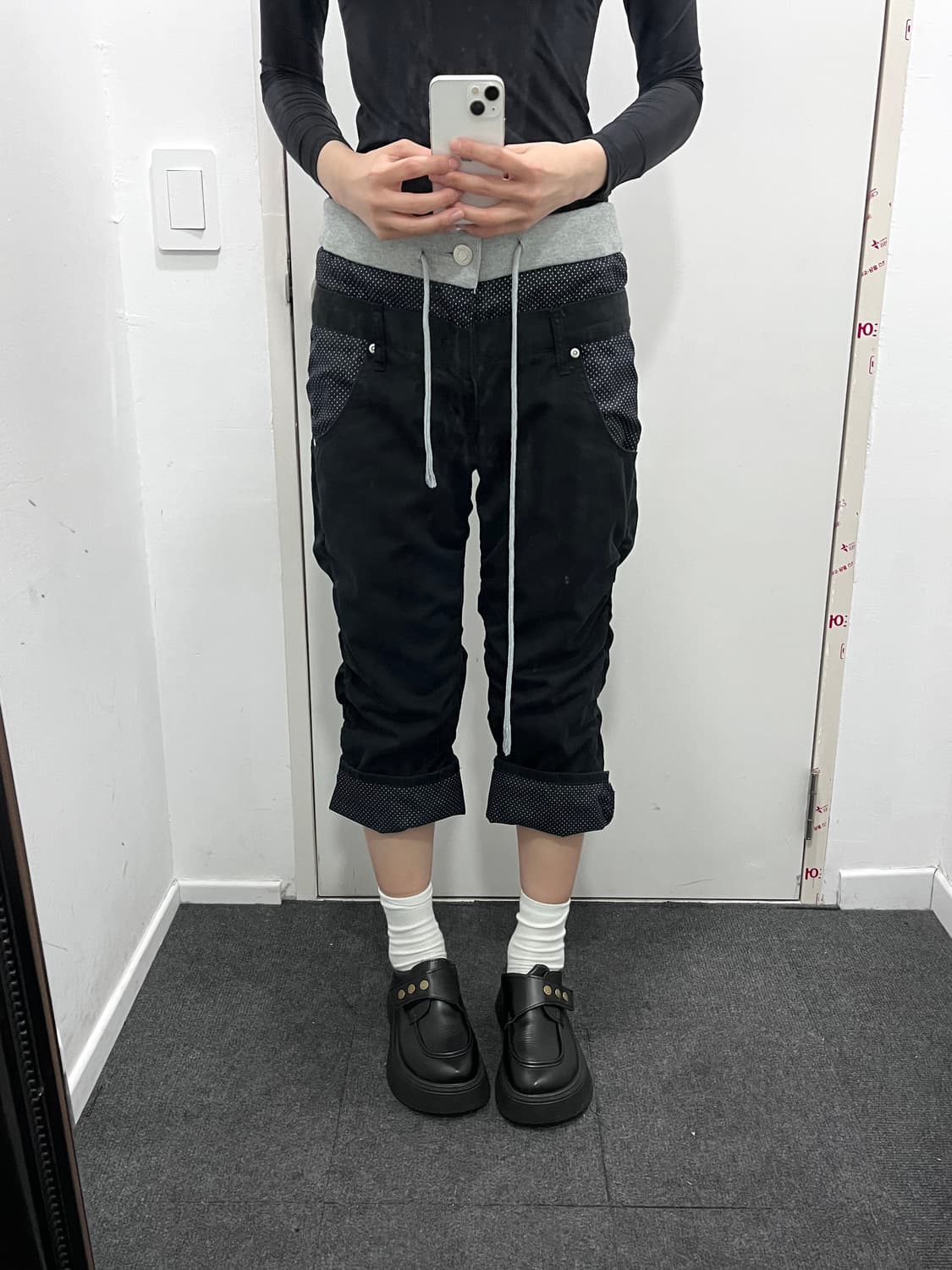 도트 땡땡이 카프리 팬츠 레이어드 바지 상품이미지1