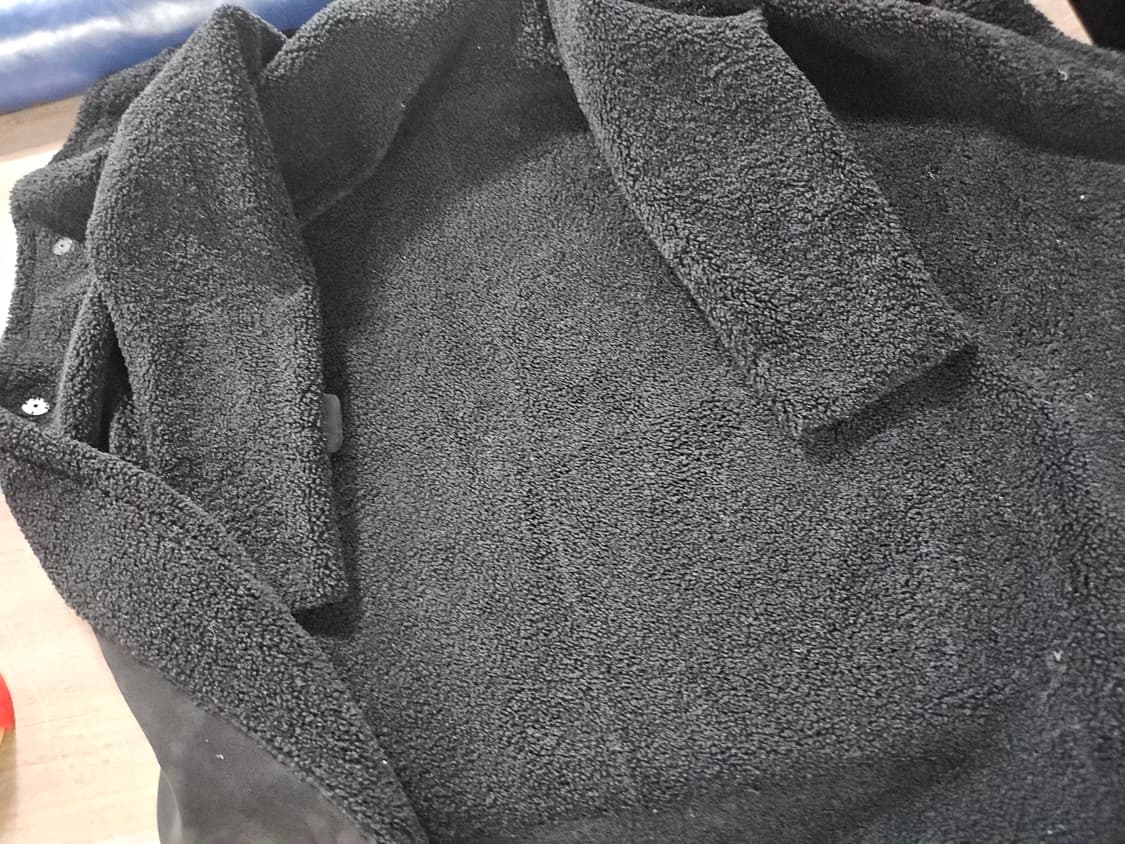 르샵  블랙 스웨이드 리버시블 무스탕 롱 코트 M 상품이미지5