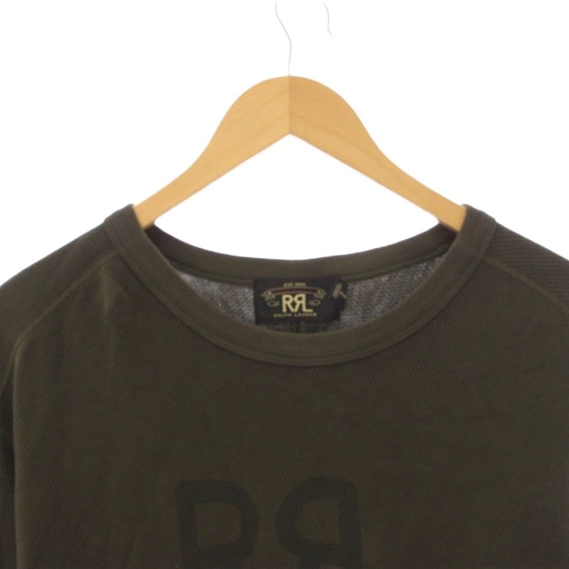 RRL 더블알엘 로고 써멀 롱슬리브 티셔츠 카키 상품이미지2