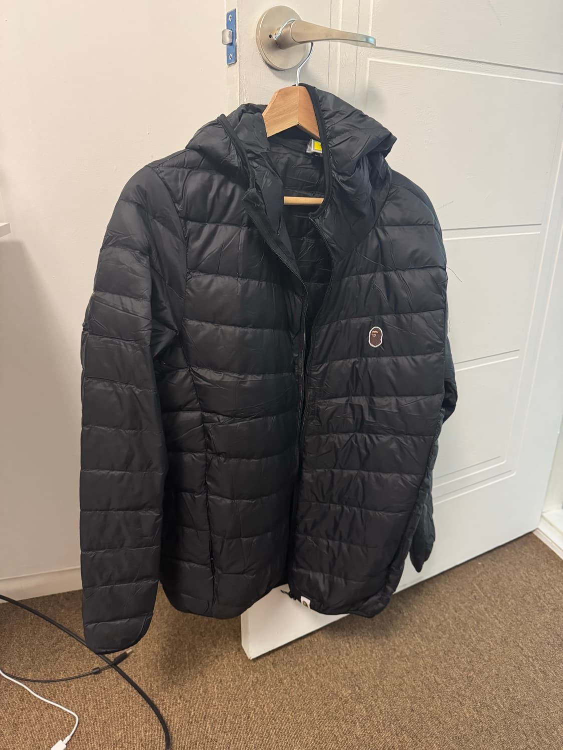 베이프 경량패딩 후드 블랙 상품이미지1