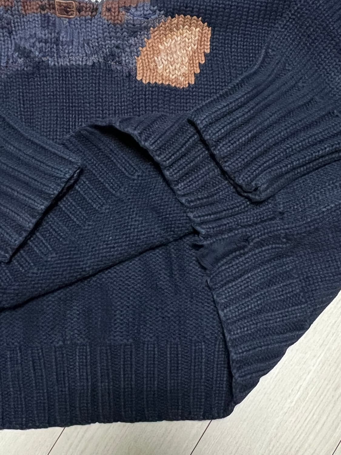 90s폴로랄프로렌성조기베어니트네이비XL 상품이미지4