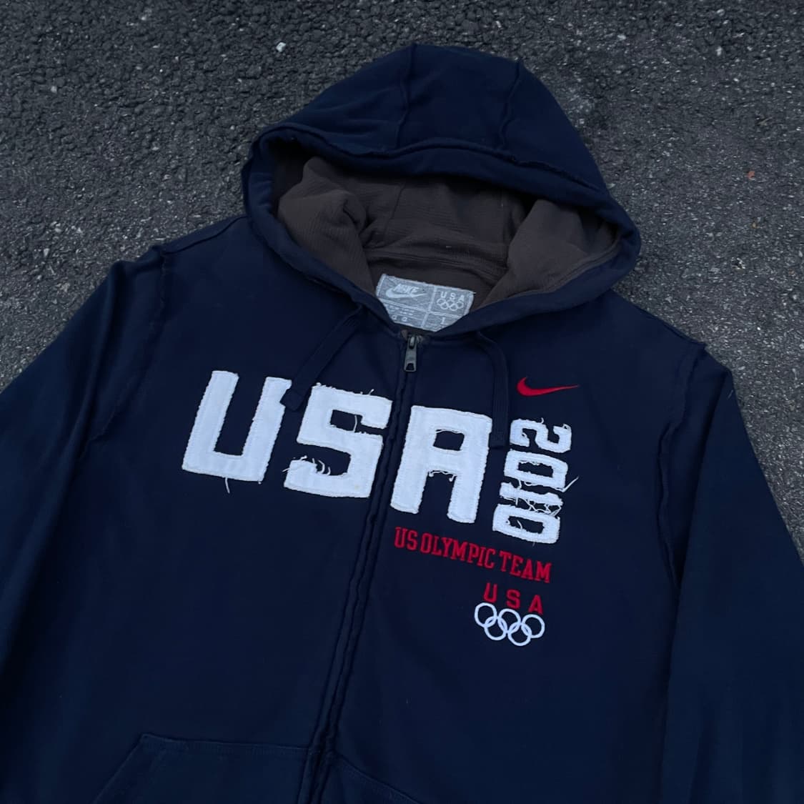 나이키 USA 올림픽 올드스쿨 후드 자수 집업 XL 상품이미지2