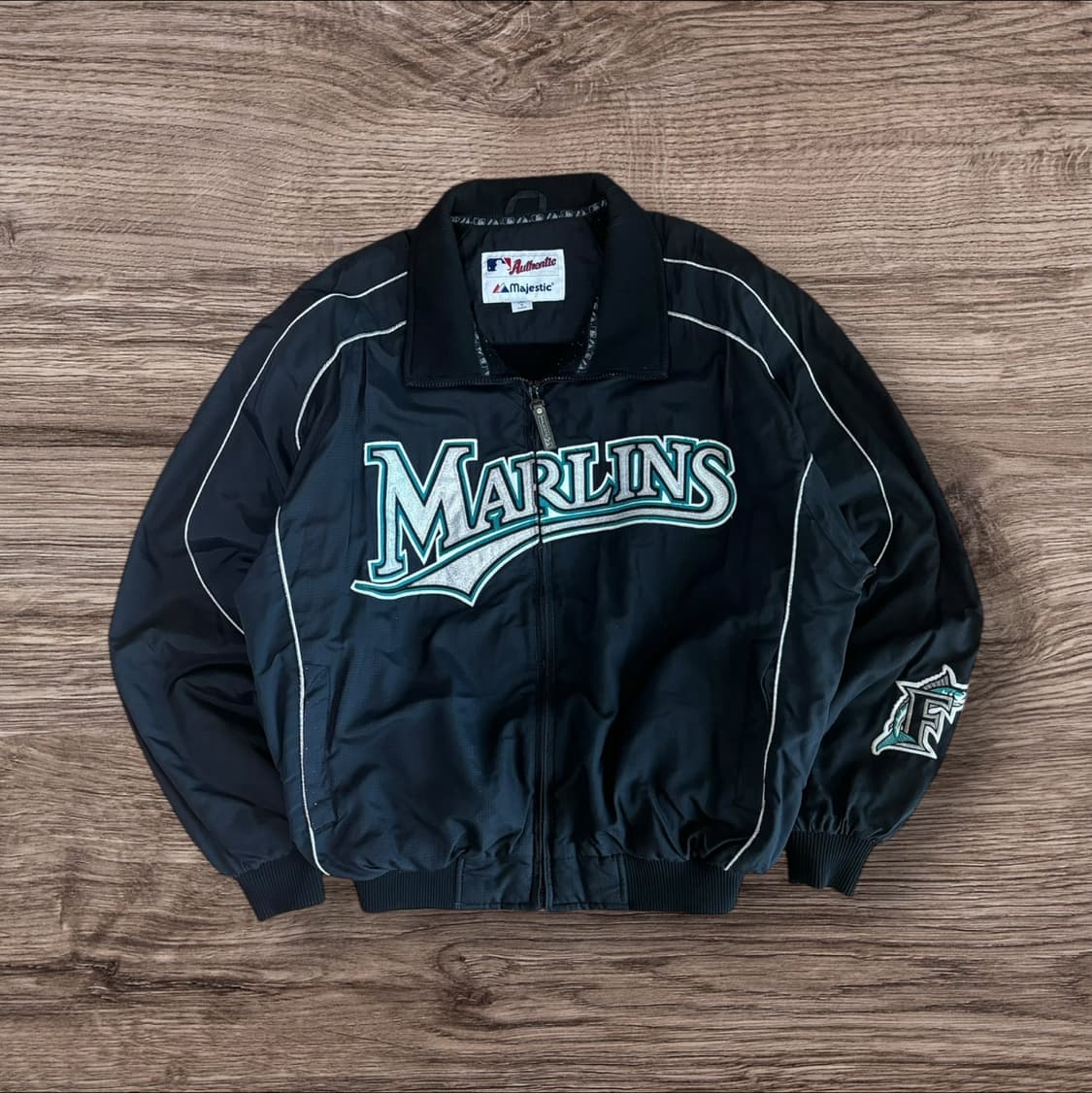 Majestic Florida Marlins Bomber Jacket 상품이미지1