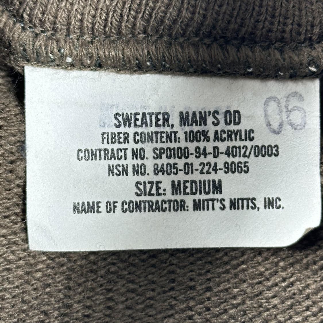 미군 오리지널 US 브라운 하프 니트 (M) 상품이미지5