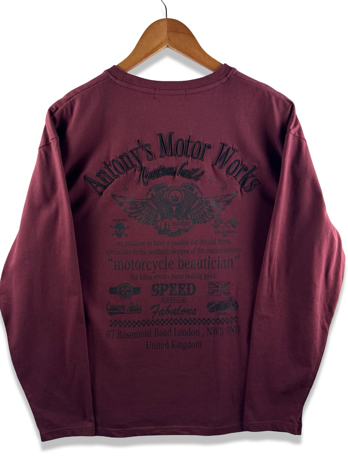 JPN Y2K 버건디 자수 롱슬리브2868 상품이미지2