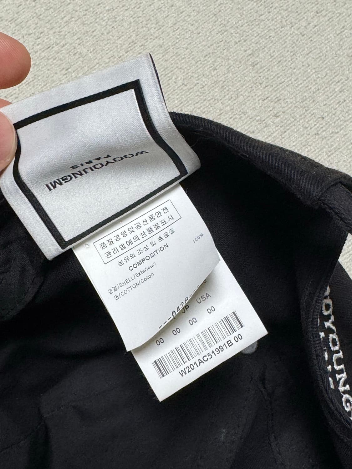 우영미 이니셜 로고 볼캡 블랙 상품이미지4