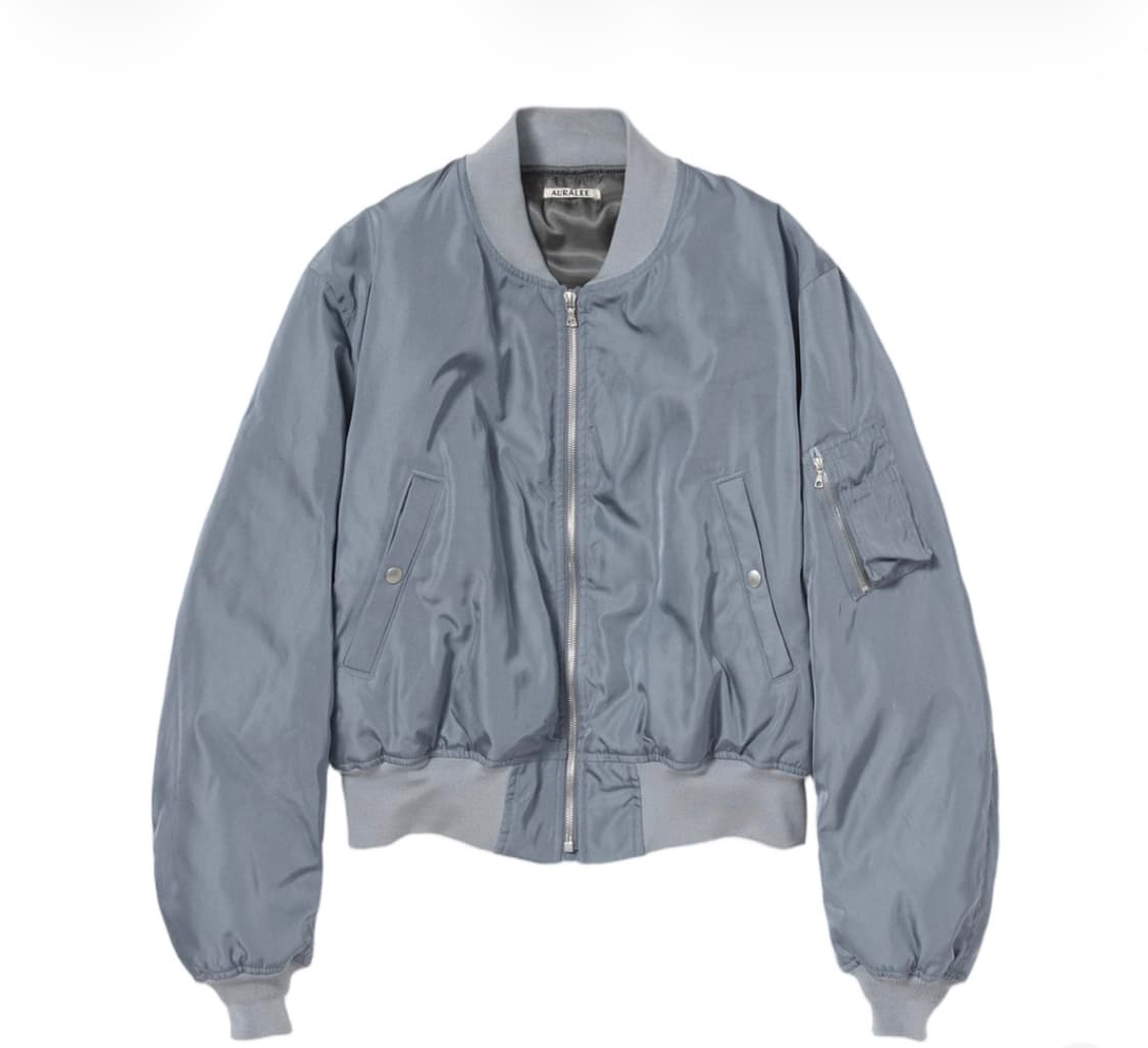 [5] 오라리 실크 플라이트 자켓 블루 그레이 상품이미지1