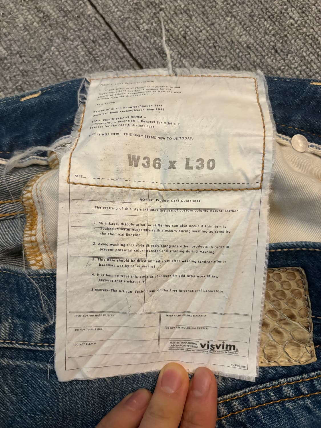 [W36 L30] 비즈빔 데님팬츠 03D5 상품이미지3