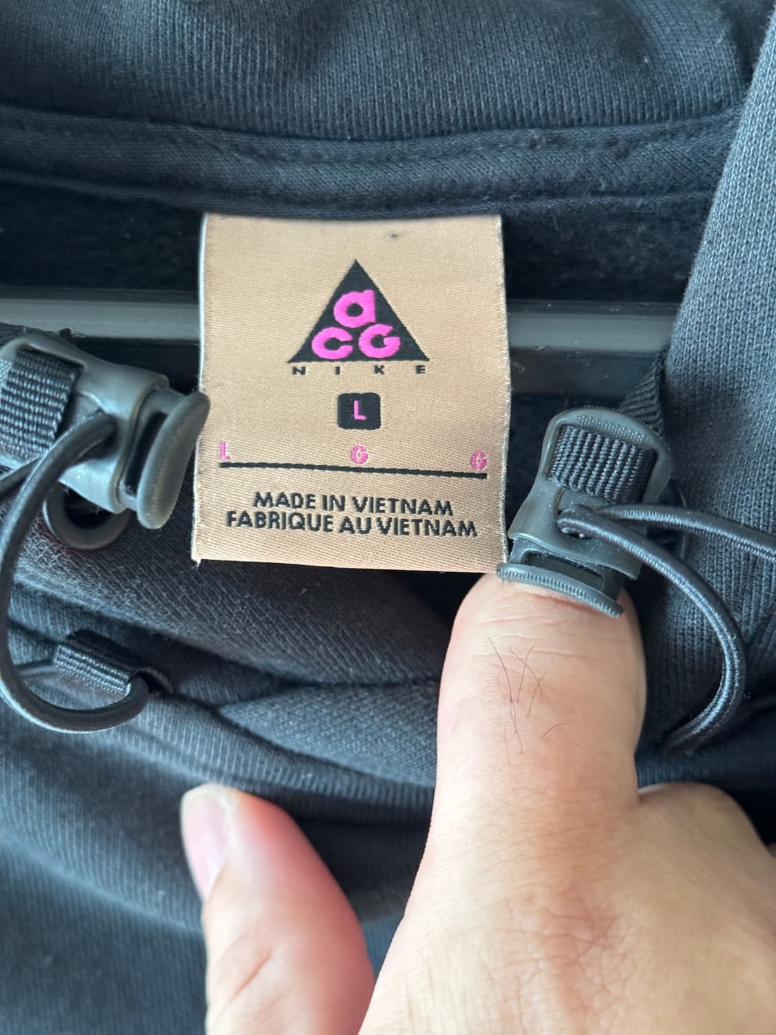 ACG 풀오버 플리스 후드 블랙 앤트러사이트 - 아시아 상품이미지3