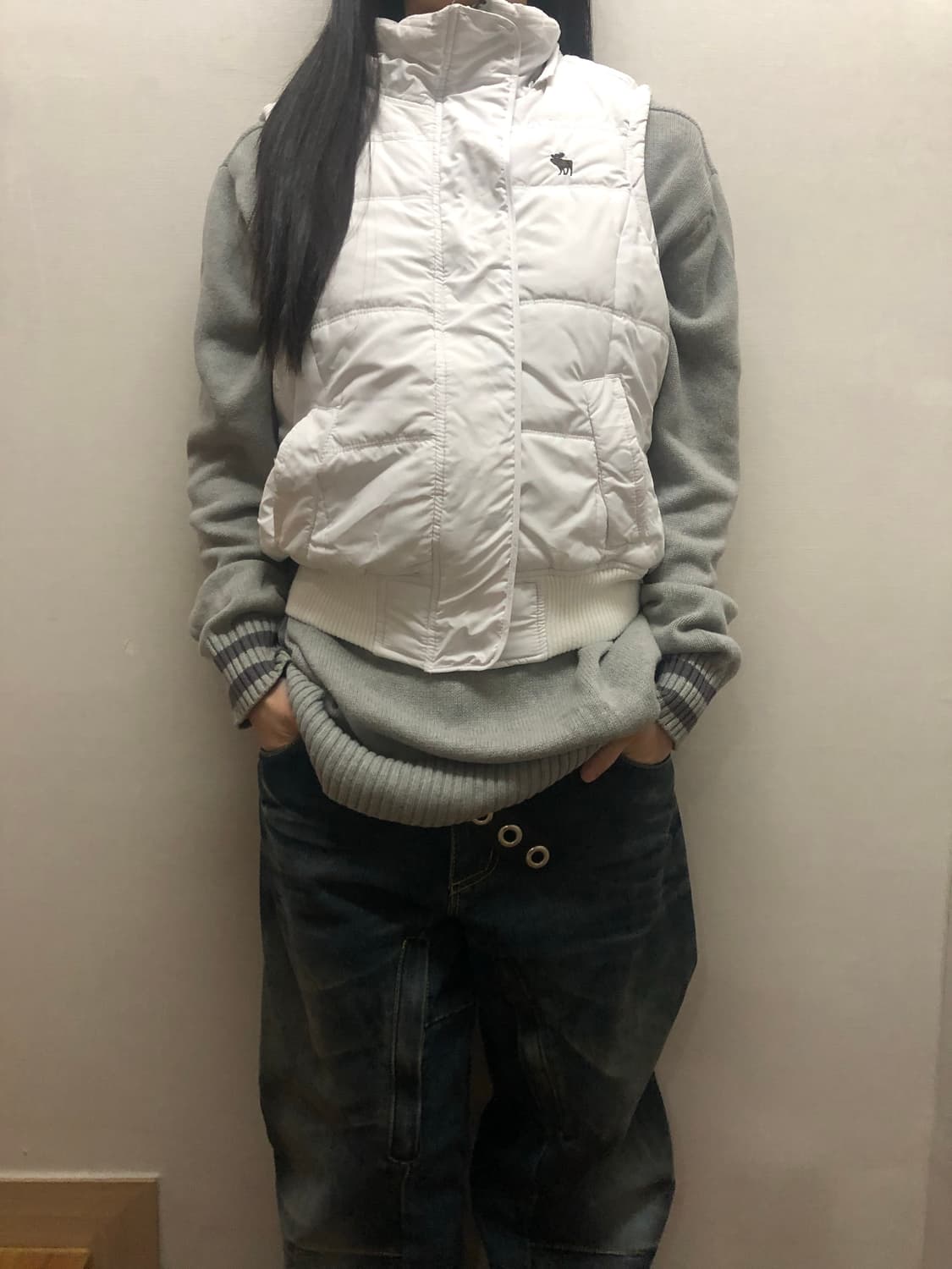빈티지 아베크롬비 화이트 패딩 베스트 상품이미지4