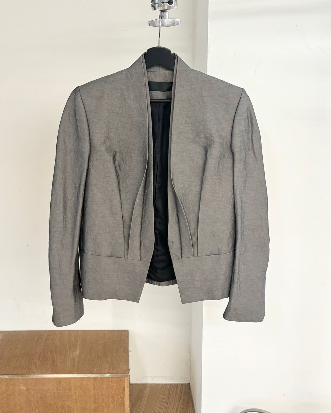 하이더 아커만 그레이 논카라 리넨 나일론 자켓 상품이미지1