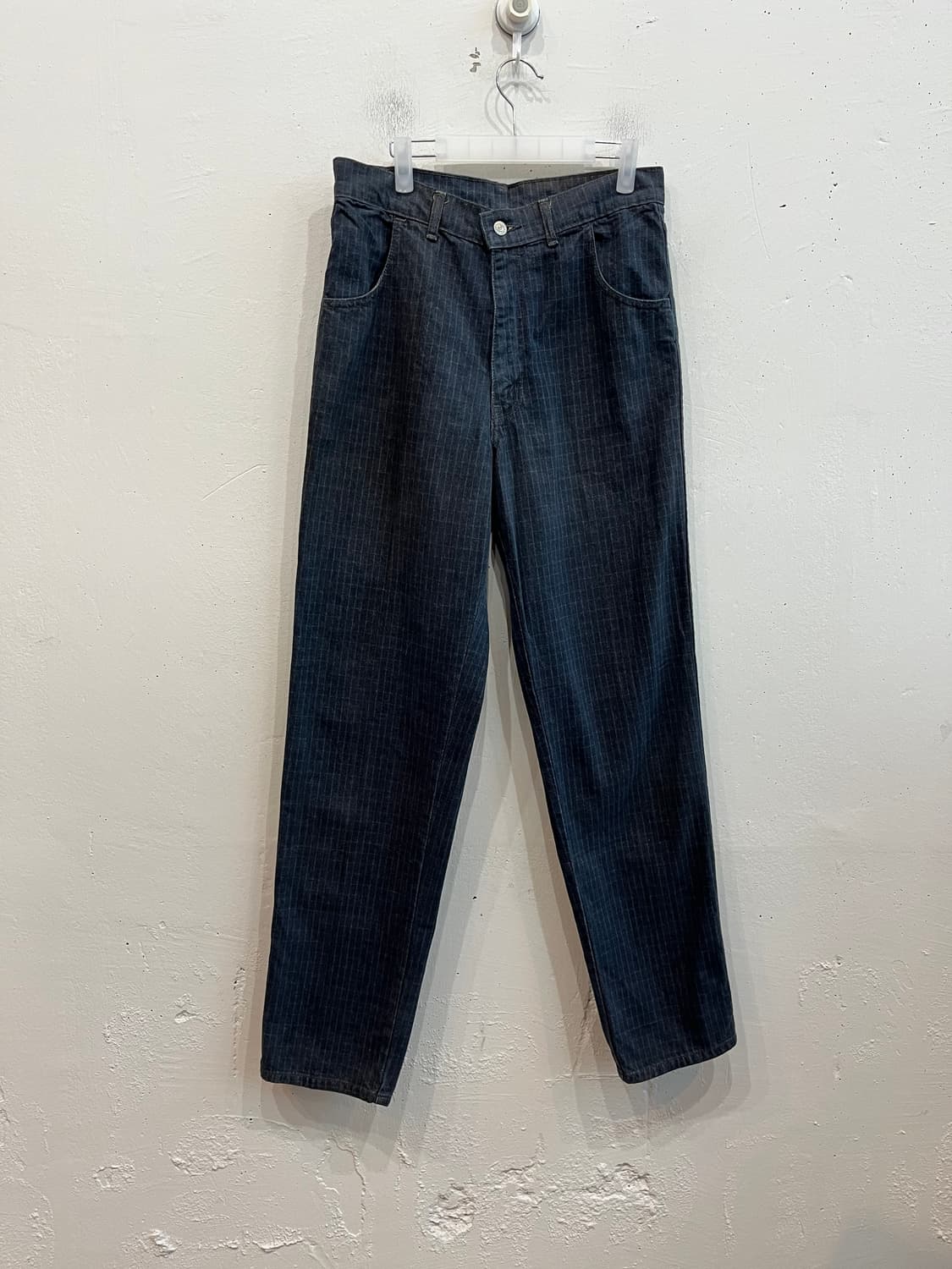 80s 리바이스 J22 레더탭 체크 데님팬츠 Made in JAPAN  상품이미지5
