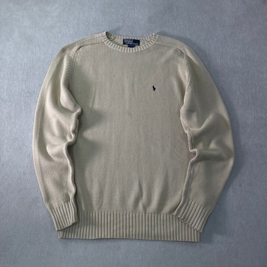 100 폴로랄프로렌 코튼 베이지 니트 상품이미지1