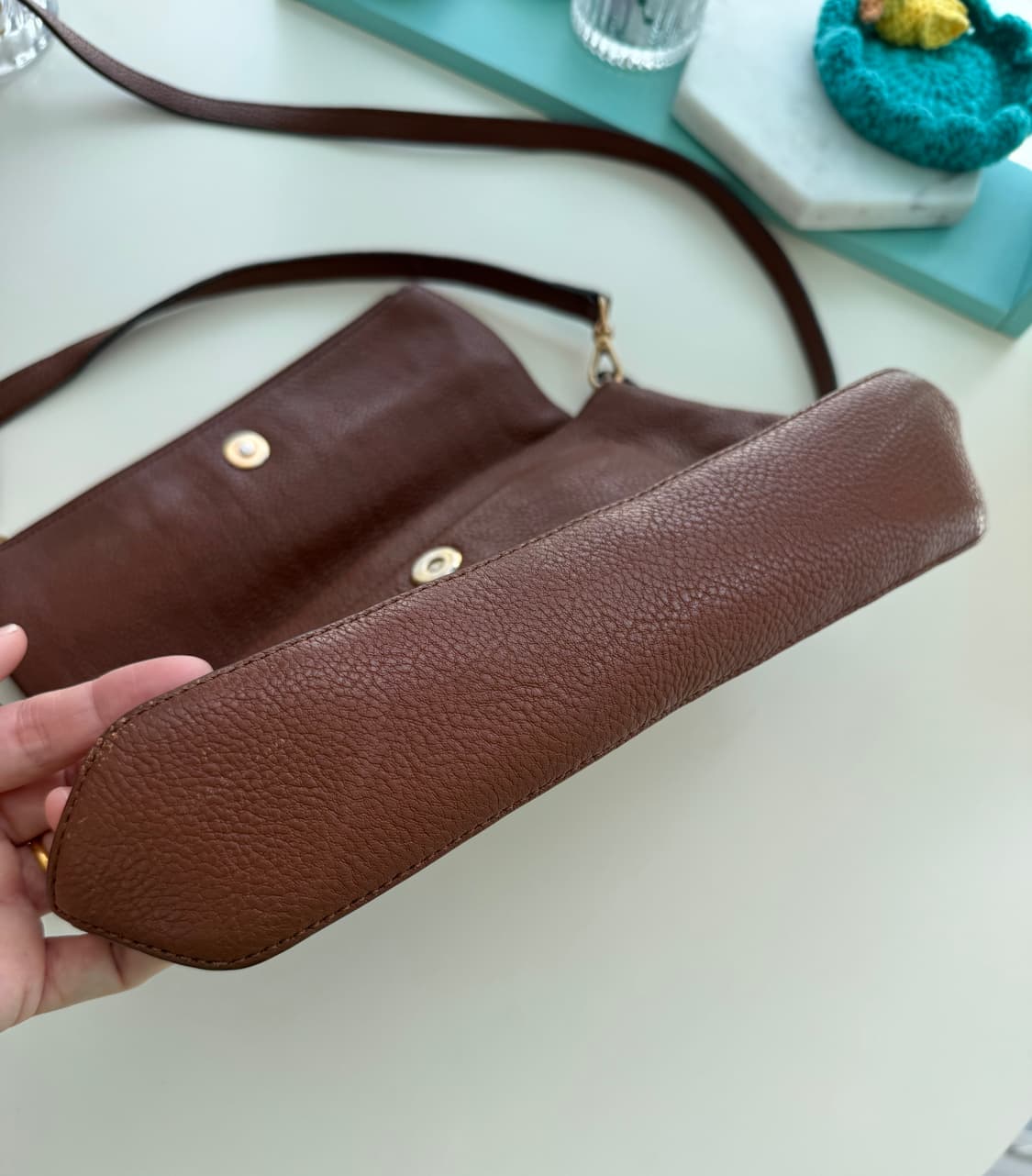 빈폴 브라운 천연 가죽 숄더 & 크로스백 상품이미지5