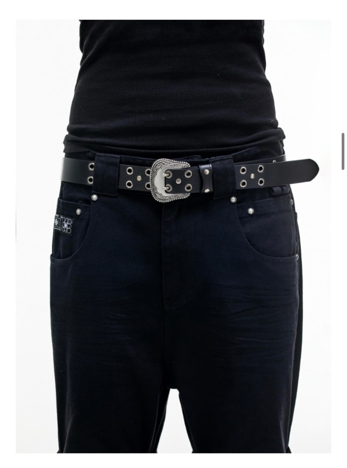 (새상품) 오퍼스0012 아일릿 스터드 레더벨트 상품이미지5