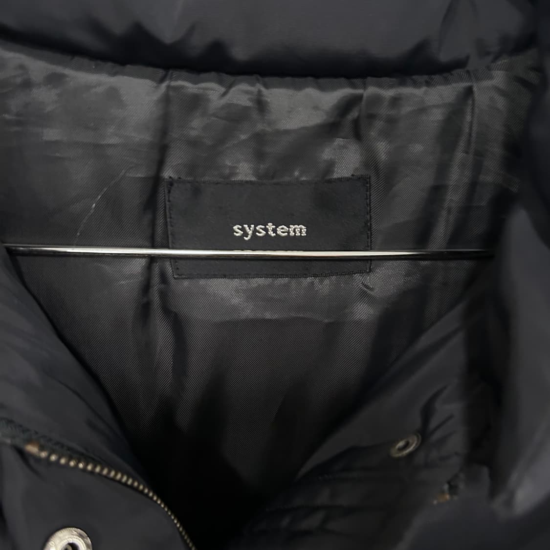 시스템 부클헤어 후드 글로시 패딩 자켓 상품이미지3